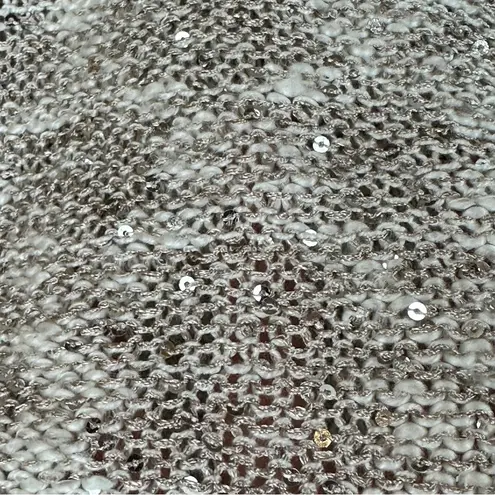 INC International Concepts Cream Beige Cowl Neck Sequin Pullover Sweater Small Tan