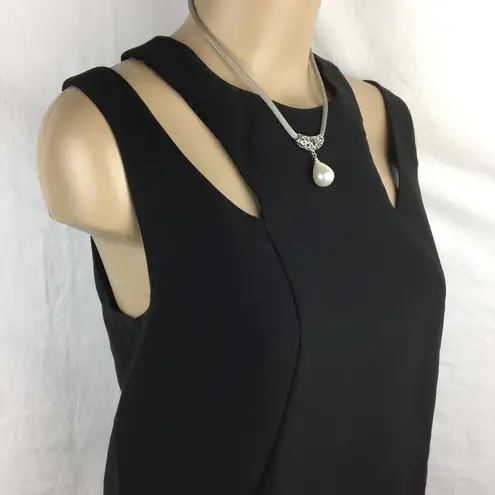 FRNCH  Black Cutout Sleeveless Shell Top M