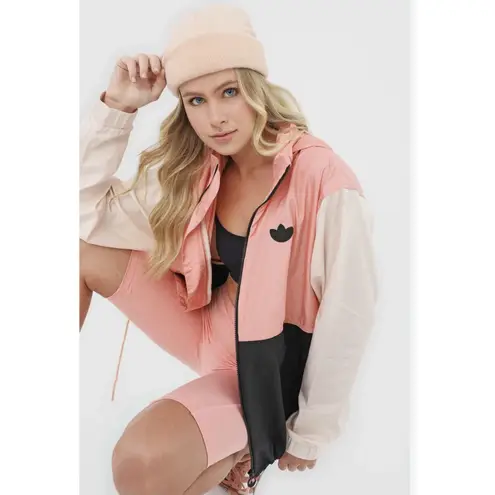 Pink Coconut Boutique Adidas Originals Colorblock Windbreaker Jacket Pink Black Cream Women's S NWT