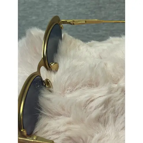 Unisex Lyric Leigh Sunglasses Gold Frame Black Mirror Lens