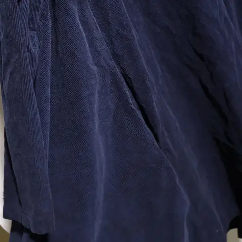 Wendy Trendy Italy Navy Blue Corduroy Dress Long Sleeve Pockets Lagenlook OS Blue Size undefined
