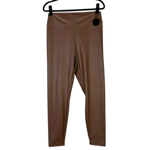 Aerie NWT OFFLINE by  Real Luxe Leggings Womens XL Brown Faux Leather High Rise