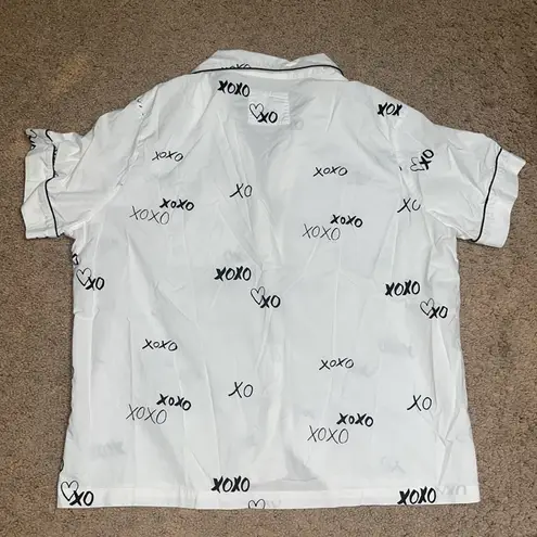 Printfresh x The Mom Edit TME Short Sleeve Pajama Sleep Set Hugs & Kisses Large White