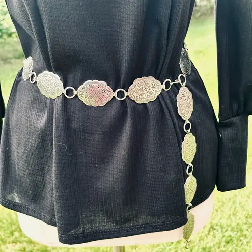 S.W. Concho Style Silver Link Belt Western Vibes