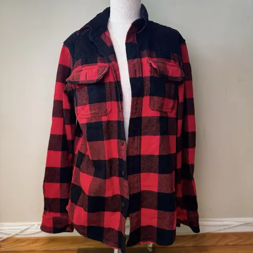 American Eagle  AE Unisex Flannel Plaid Button-Down Long Sleeve Shacket Size S thumbnail 14