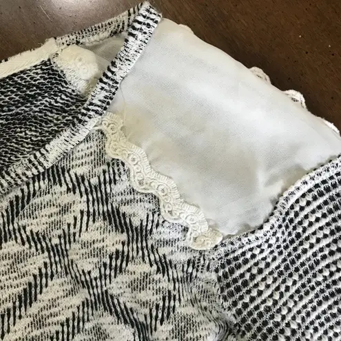 Maison Jules Knit Layered Patchwork Sweater Top Textures Anthropologie Anthro M