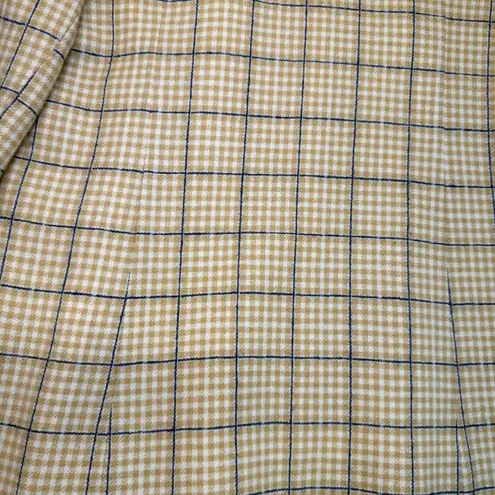 Vintage Young Pendleton 100% Wool Plaid Blazer Jacket Wool Brown Beige Blue 12 Yellow Size undefined