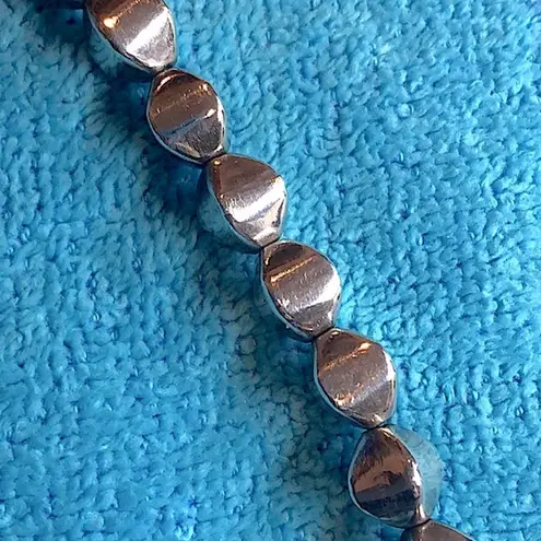 VINTAGE Sterling Silver Art Deco Beaded Modern Necklace