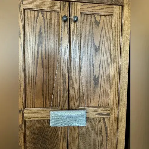 Gunne Sax Vintage | Silver Mesh Evening Bag with Bow Detail and Long Chain