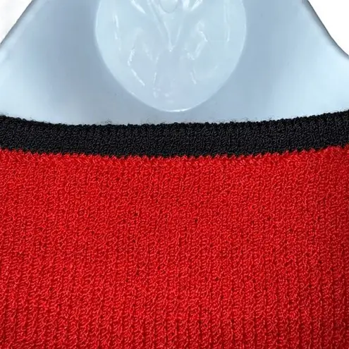 ST. JOHN SPORT BY MARIE GRAY Santana Knit Top Red With Black Trim EUC Petite Size undefined
