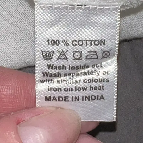 STAR MELA WOMEN WHITE BLUE EMBROIDERED FLORAL TRELLA KAFTAN MAXI COVER UP MEDIUM