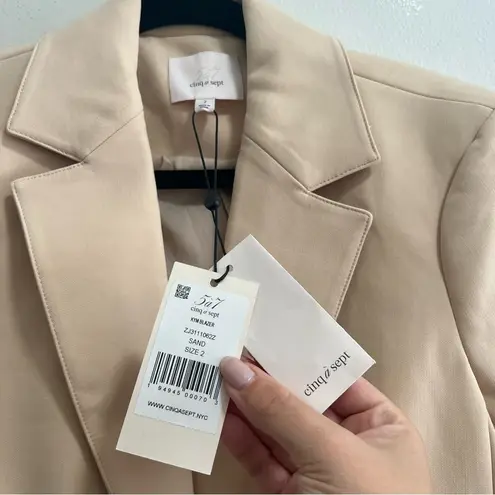 Cinq à Sept NEW NWT Cinq A Sept Kym Zipper Sleeve Blazer Jacket In Sand