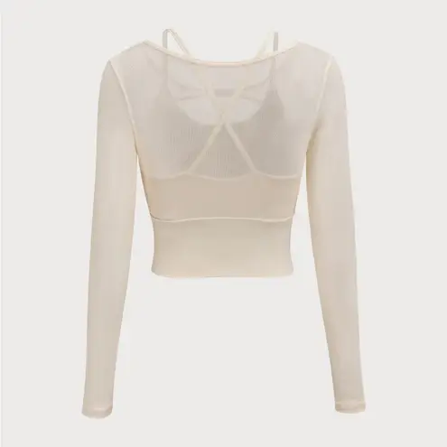 Berlook Beige Cut Out Long Sleeve Top