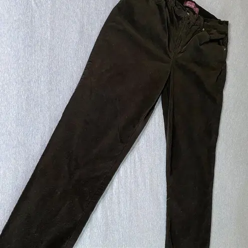 Gloria Vanderbilt Black Velvet Corduroy Straight Leg Pants 12