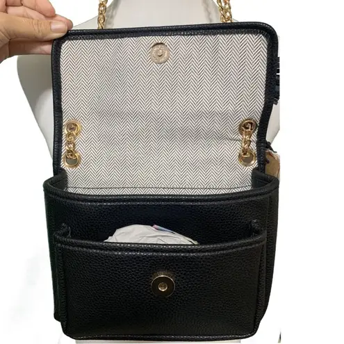 Like Dreams Black Faux Leather Chain Purse