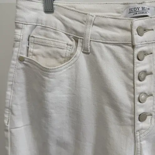 Judy Blue Don't Be Salty High Rise Wide Leg Cropped Jeans Size 14W White Stretch