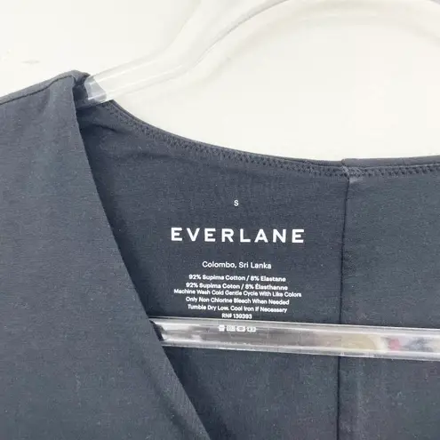 Everlane Black The Long-Sleeve V-Neck Bodysuit