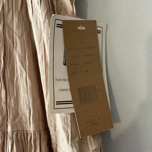 NWT Deadstock Vintage Maxi Skirt Tan Crinkle Rhythm Blue Tan Medium Beachy - Image 3