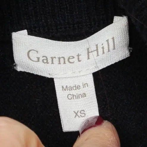 Garnet Hill Womens Striped Turtleneck Sweater Wool Cashmere XS Black Oversized