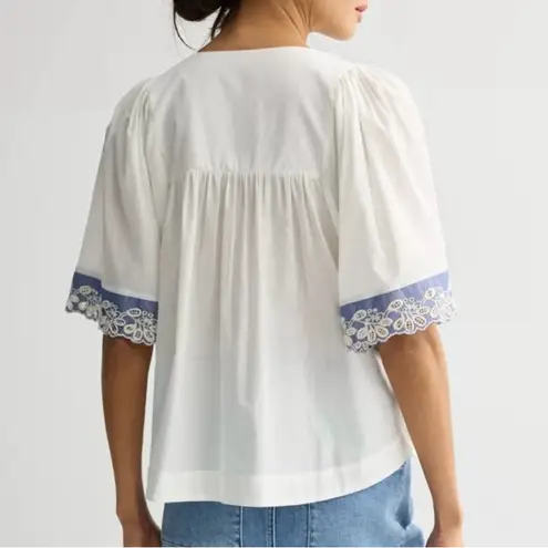 Farmers Market embroidered cotton boho top M White Size M