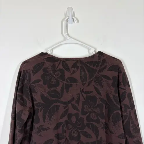 Gudrun Sjoden Floral Sweater Size Medium Brown