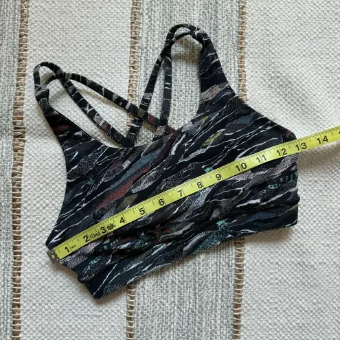 Lululemon  Energy Bra Nulux Mini Sweatr Multi Black Medium Support Women’s Size 4