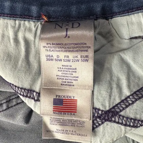 NYDJ SZ 20W Alina Legging Jeans Hi-Rise Pockets Medium Wash Stretch Zip-Fly Blue