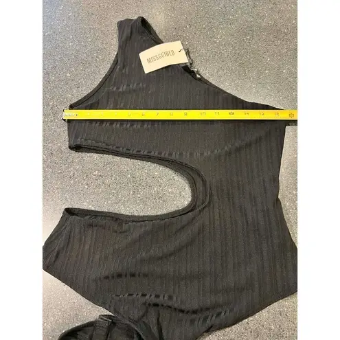 Missguided black cut out bodysuit size 10