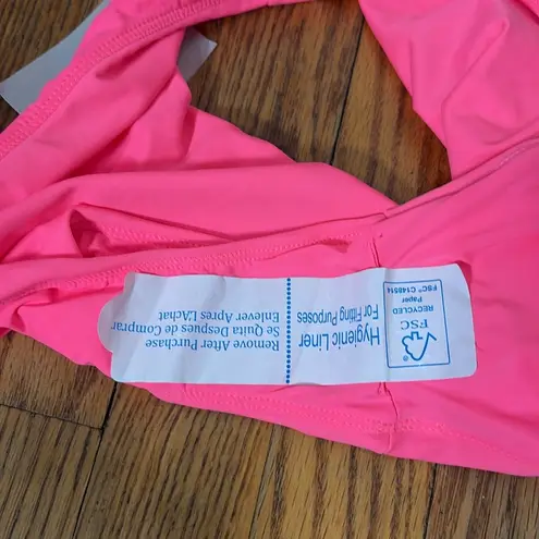 ANDIE Bikini Set Valencia Top 90s High Waisted Bottom Neon Pink size Medium NWT
