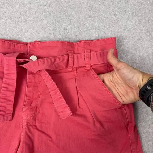 a.n.a . Women's High Waist Paperbag Shorts with Belt Pink Size 14