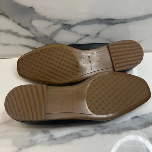 Aerosoles Women's Classic Black Leather Square Toe Comfort Neo Loafers Sz 8