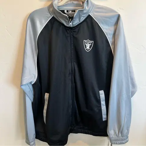 NWT NFL RAIDERS Women’s Zip Up Jacket With Sequence Outlined Sz XXL Black