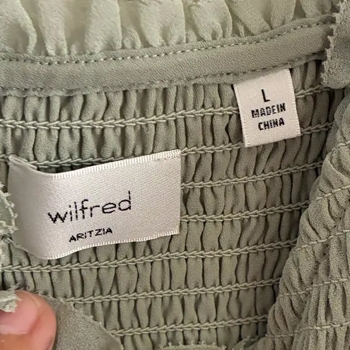 Aritzia Wilfred Tuberose Tank Sage Green Smocked Camisole L Size L