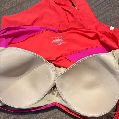 Summersalt Size 22 The Perfect Wrap One Piece Colorblock Swimsuit