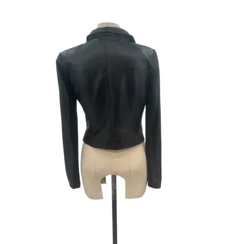 Veda Max Classic Leather Jacket Black Motorcycle Moto Size