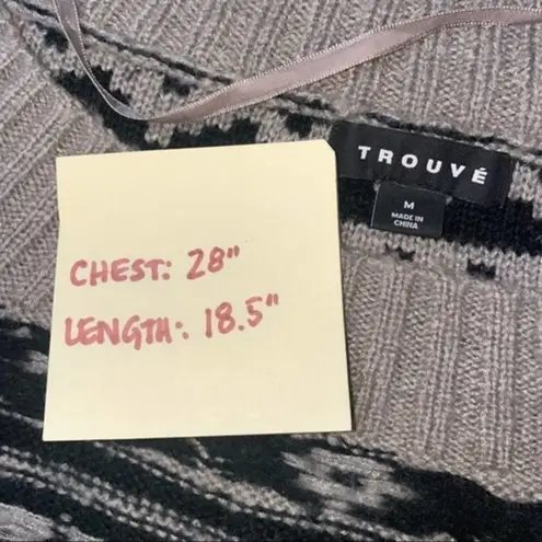 Trouvé Nordstrom M Black Tan Beige Oversized Reverse Slouchy Thick Knit Sweater Size M