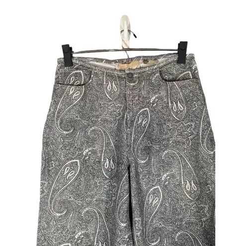 Kate Hill Gray Abstract Paisley Cotton Blend Dress Pants Women Sz 6