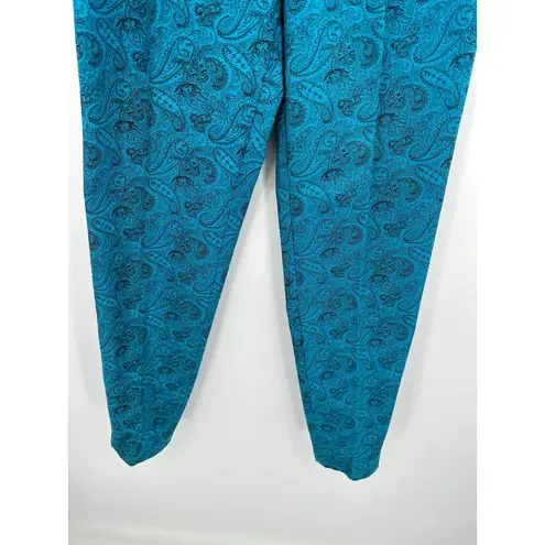 Vintage Blue Chic Sport  Paisley Print Pleated Front Pants Women's Size 9 NWT