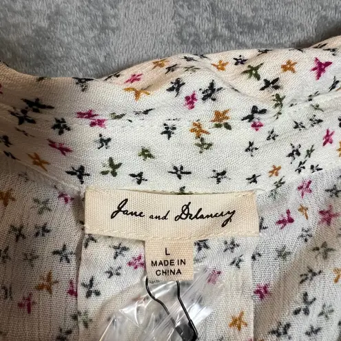 Jane and Delancey Ditzy Floral Button Up Shirt Size Large NEW Lightweight Casual - Image 4