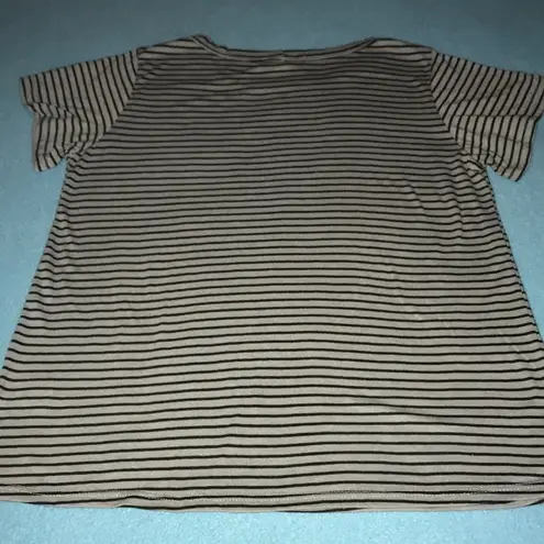 Dance & Marvel cutout chest striped top slinky short sleeve stretchy NEW size S