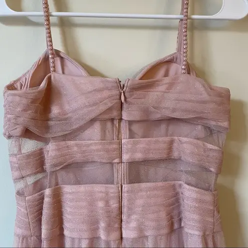 Hailey Logan  by Adrianna Papell Blush Pink High Low Cutoit V-Neck Straps Gown - Image 5