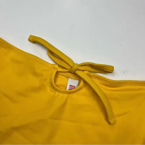 Solid & Striped Golden Yellow High Waisted/Leg Bow Cutout Swim Bikini Bottoms S
