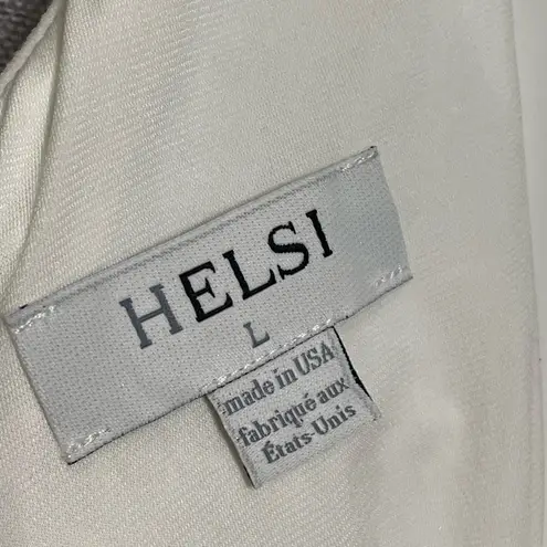 Helsi Brice Halter Fitted Sequin Gown White Size L