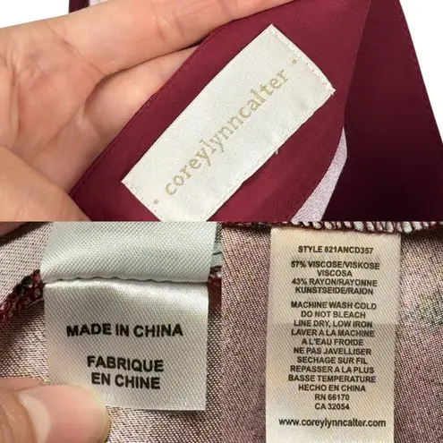 Anthropologie Corey Lynn Calter Floral Maxi Dress Size Small Maroon Sleeveless Red