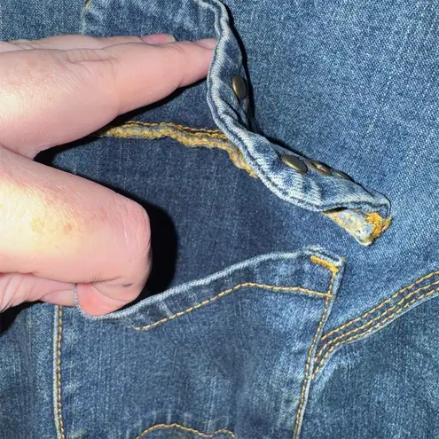 Women's Plus Size 4X Studded Denim Jacket Blue Mid