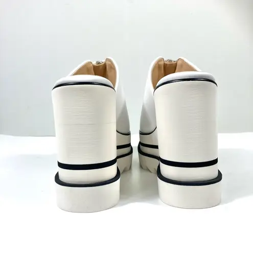 Stella McCartney Sneakelyse Platform Wedge Zip Slide Sandals White Size 40.5 EU