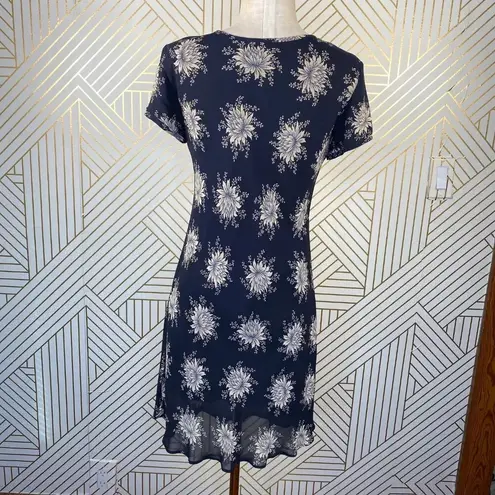 Henri Bendel Vintage 1990's Navy Blue Floral Dress