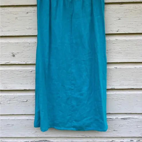 Hot Cotton Lagenlook Minimalist BoHo Linen Maxi Midi Beachy Summer S Skirt Blue