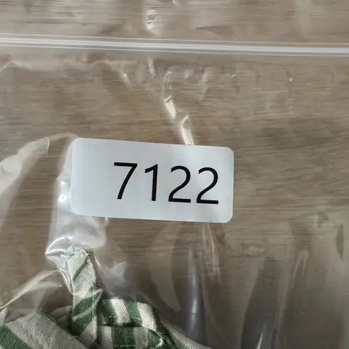 Avara Emmaline Dress Medium Green White Puff Sleeve Geometric Mod Retro Boho