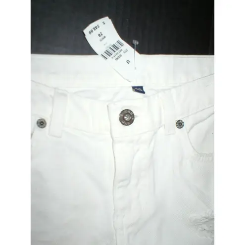 New NWT $248 Designer Carmar Baggy Fit Destroyed White Jeans Womens 28 Crop USA